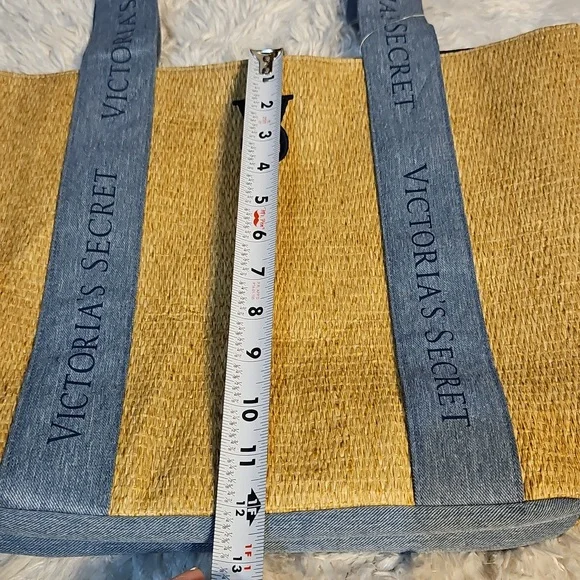 Victoria's Secret Blue ,tan  Tote Bag with Beachy‎ Vibe - Picture 9 of 9